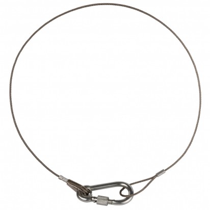 Briteq SAFETY CABLE D2-60CM Safety cable D=2mm L=60cm + Spring/screw carabiner