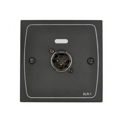 Cloud XLR-M1B XLR wall plate with male 3 pin XLR latching connector. Colour: Black or White Type: 1