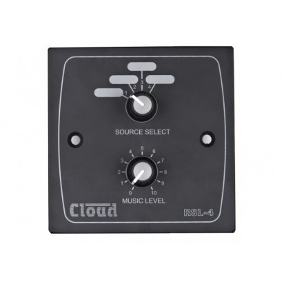 Cloud RSL4B Remote Music Source & Level Control Plate. Black Type: 1 Gang  (also available in US 1 G
