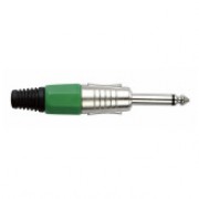 DAP Jackplug 6.3mm Mono Nickel with Green Endcap