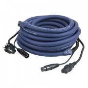 DAP LIGHTPowersignalcable 15mtr Schuko Male/IEC Female/XLR