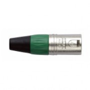 DAP N-CON XLR Plug 3P Nickel Male with Green Endcap