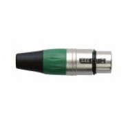 DAP N-CON XLR Plug 3P F Nickel with Green Endcap