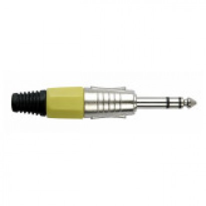 DAP Jackplug 6.3mm Stereo Nickel with Yellow Endcap