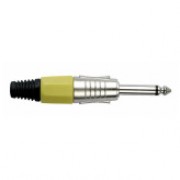 DAP Jackplug 6.3mm Mono Nickel with Yellow Endcap