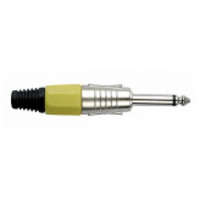 DAP Jackplug 6.3mm Mono Nickel with Yellow Endcap