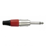 DAP Jackplug 6.3mm Mono Nickel with Red Endcap