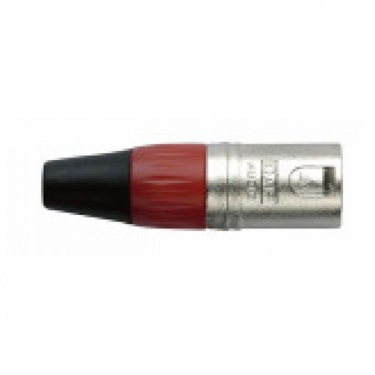 DAP N-CON XLR Plug 3P Nickel Male with Red Endcap