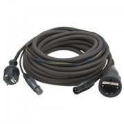 DAP AUDIO Powersignalcable 10mtr Schuko M/ F- XLR M/F Black