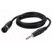 DAP 1,5 mtr XLRM/Jack Stereo Black Mic/linecable