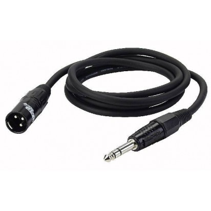 DAP 1,5 mtr XLRM/Jack Stereo Black Mic/linecable