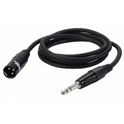 DAP 3 mtr XLRM/Jack Stereo Black Mic/linecable