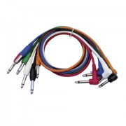 DAP Mono Patch Cable 90cm ooked Plug Six Colour Pack