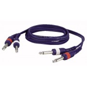 DAP 2 Mono Jack/2 Mono Jack 1,5mtr Line/Instrumentcable