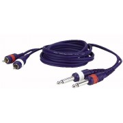 DAP 2 Mono Jack to 2 RCA 1,5mtr Line/Instrumentcable