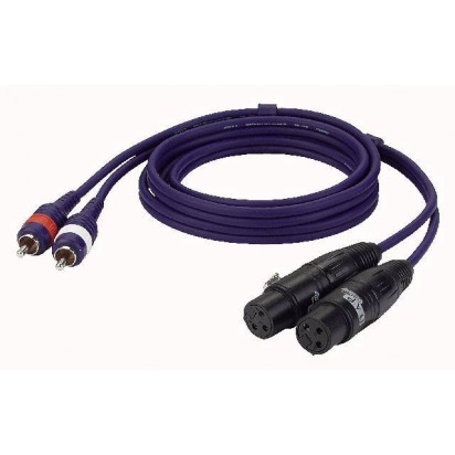 DAP 1,5mtr 2 XLR F/2 RCA Connector Line/Instrumentcable