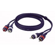 DAP 2 RCA Male/2 RCA Female 3 mtr Line/Instrumentcable