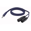 DAP 1,5mtr Stereo Jack/2 XLR Male