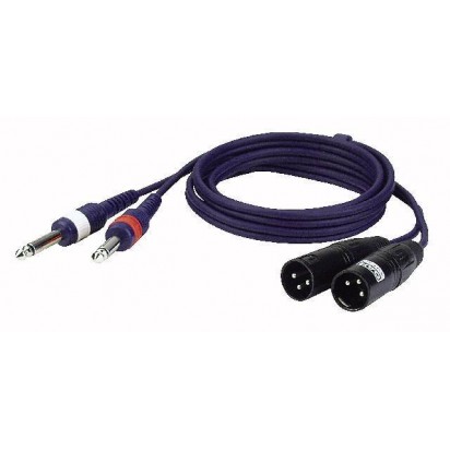 DAP 1,5 mtr 2 XLR M/2x Jack 6.3mm