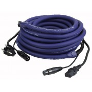 DAP LIGHTPowersignalcable 10mtr Schuko Male/IEC Female/XLR