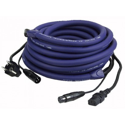 DAP LIGHTPowersignalcable 10mtr Schuko Male/IEC Female/XLR