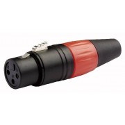 DAP N-CON XLR Plug 3P F Black with Red Endcap