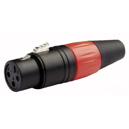 DAP N-CON XLR Plug 3P F Black with Red Endcap