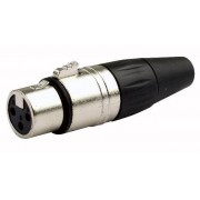 DAP N-CON XLR Plug 3P F Nickel with Black Endcap