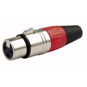 DAP N-CON XLR Plug 3P F Nickel with  Red Endcap