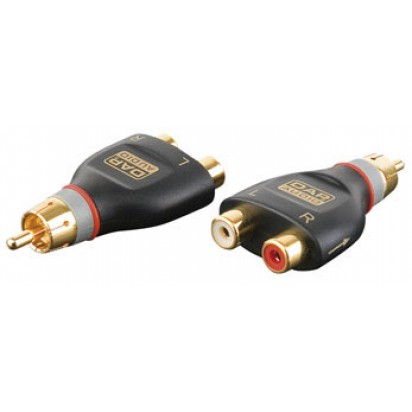 2x RCA female/1x RCA M adapterresistor = 10Kohm