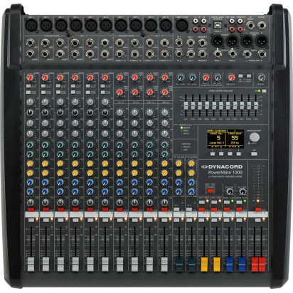 Dynacord POWERMATE 1000-3 / 100-240V Power Mixer, 6 Mic/Line + 4 Mic/Stereo Line Channels, 6xAUX, Du
