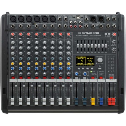 Dynacord POWERMATE 600-3 / 100-240V Power Mixer, 4 Mic/Line + 4 Mic/Stereo Line Channels, 3xAux, Dua