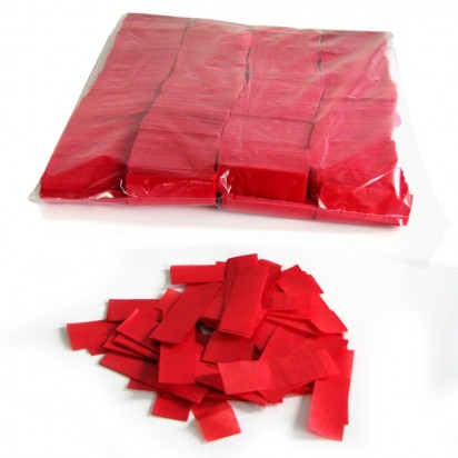 MagicFX Slowfall confetti rectangles 55x17mm - Red Confetti Paper bulk 1kg