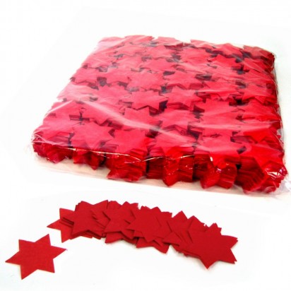 MagicFX Slowfall confetti stars Ø 55mm - Red Confetti Shapes Paper bulk 1kg