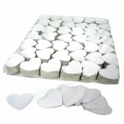 MagicFX Slowfall confetti hearts Ø 55mm - White Confetti Shapes Paper bulk 1kg