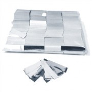 MagicFX Slowfall confetti rectangles 55x17mm - White+Silver Confetti Paper/Metallic bulk 1kg