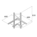 Pro-truss  Pro 42  T-piece  C 440 H 4-way horizontal corner