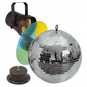 Showtec Mirrorballset 30cm incl Mirrorball, motor, pinspot and colorwheel