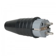 Showtec Rubber Schucko Connector Male 250v Grey CEE7/VII 3x2,5mm²